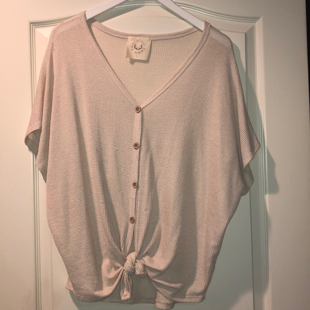 Cream Button-Up Sweater